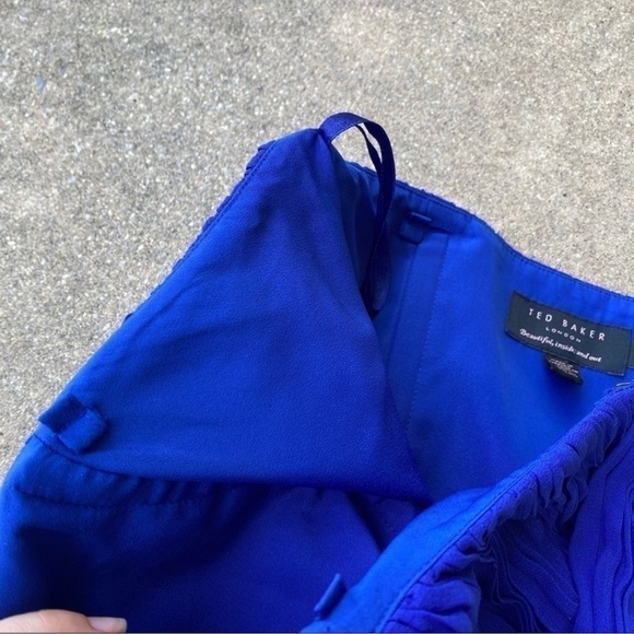 Ted Baker Silk Strapless Maxi Gown Womens Blue 0 - Picture 7 of 9